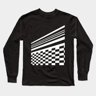 Abstract Checkerboard Racetrack Long Sleeve T-Shirt